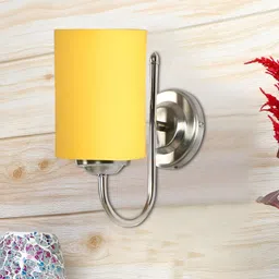 Devansh Yellow Metal Traditional Cylinder Shaped Wall Lamp-22