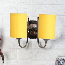 Devansh Yellow Metal Traditional Cylinder Shaped Wall Lamp-21