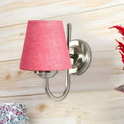 Devansh Pink Metal Contemporary Frustum Shaped Wall Lamp-image-22