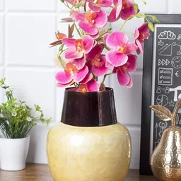 MARKET99 Yellow & Red Textured Iron Flower Vase-15