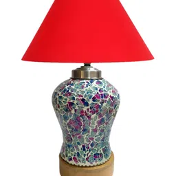Devansh Red Glass Traditional Frusturical Shaped Table Lamp image 5