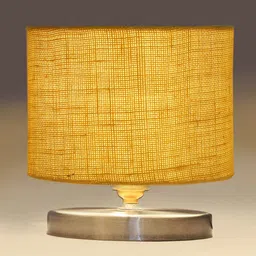 Devansh Yellow Textured Steel Table Lamp With Jute Shade image 5