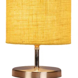Devansh Yellow Textured Steel Table Lamp With Jute Shade image 5