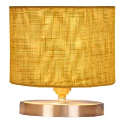 Devansh Yellow Textured Steel Table Lamp With Jute Shade image 4