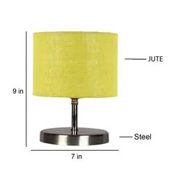 Devansh Yellow Textured Steel Table Lamp With Jute Shade image 3