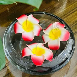BS AMOR Red Glass Flower Vase With 3 Pieces Flowers-image-3