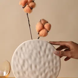 Bonhomie White Textured Ceramic Vases-image-50