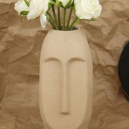 TIED RIBBONS Decorative Beige-Coloured Face Shaped Ceramic Flower Vase image 3