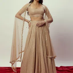 Renee Label Embroidered Sequinned Ready to Wear Lehenga & Blouse With Dupatta-picture-56