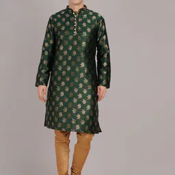 Larwa Men Ethnic Motifs Regular Kurta with Churidar-image-57