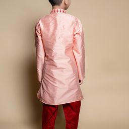 BAESD Boys Embroidered Regular Dupion Silk Kurta with Patiala Set image 3