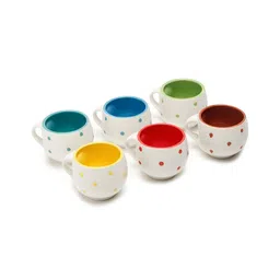 Arrabi White & Yellow Printed Ceramic Glossy Cups Set of Cups and Mugs image 3