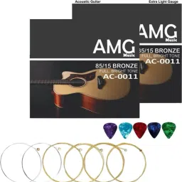 Acoustic Guitar String Set Light Stainless Steel String Set 6 With Picks Bright Tone Guitar String-14