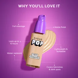 sugar pop Liquid Foundation - 03 Walnut | Water Resistant | Super Matte | Full Coverage Foundation image 2