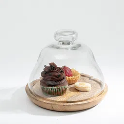ellementry Daffodil Glass Cloche Glass Cake Server-picture-31