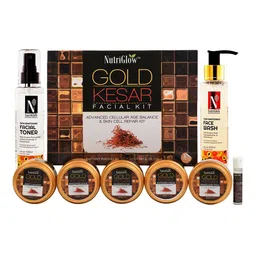 NutriGlow Gold Kesar Facial Kit 250g + 10ml, Skin Whitening Face Wash 100ml & Toner 100ml-31