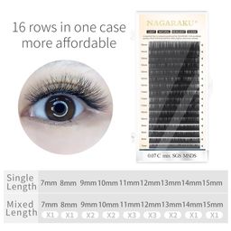 NAGARAKU Black Individual Eyelash Manual Fans-Making 16 Rows Eyelashes- Curl C - 0.07/10 image 3