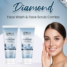 Globus naturals Shine Boosting Diamond Face Care Combo 100g Each - Face Wash & Face Scrub-40