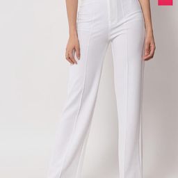 Kotty Women Relaxed Straight Leg Straight Fit High-Rise Easy Wash Trousers-picture-21