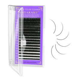 NAGARAKU Premium Classic Matte Black 16 Rows Synthetic Eyelash Extensions - Curl C image 1