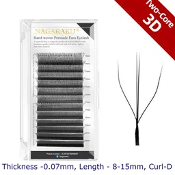 NAGARAKU Women Black 3D 2-Core W Eyelash Extension  False Eyelashes-14