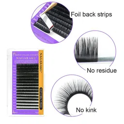 NAGARAKU Premium Classic Matte Black 16 Rows Eyelash Extensions - Curl C 0.25/14 image 2