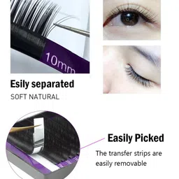 NAGARAKU Premium Classic Matte Black 16 Rows Synthetic Eyelash Extensions - Curl D image 2