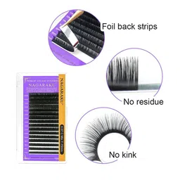 NAGARAKU Premium Classic Matte Black 16 Rows Synthetic Eyelash Extensions - Curl DD image 2