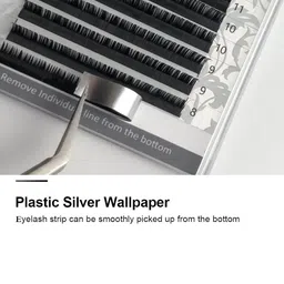 NAGARAKU Premium Classic Matte Black 16 Rows Synthetic Eyelash Extensions - Curl C image 2