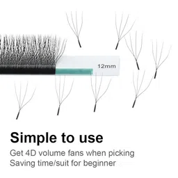 NAGARAKU W 4D Volume Premade Cluster 12 Rows Eyelash Extension - Curl D - 0.07/14 image 2
