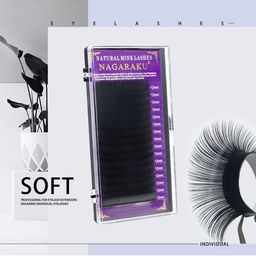 NAGARAKU Individual Premium Classic Matte Synthetic 16 Rows Eyelash Extensions - Curl C image 2