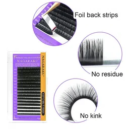 NAGARAKU Individual Premium Classic Matte Synthetic 16 Rows Eyelash Extensions - Curl N image 2