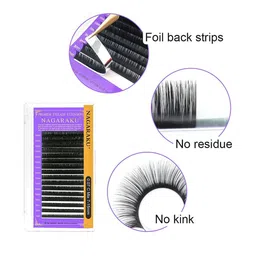 NAGARAKU Premium Classic Matte Black 16 Rows Eyelash Extensions - Curl D 0.15/13 image 2