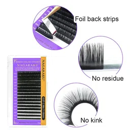 NAGARAKU Premium Classic Matte Black 16 Rows Eyelash Extensions - Curl D 0.20/16 image 3