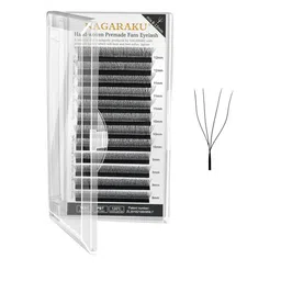 NAGARAKU W 4D Volume Premade Cluster 12 Rows Eyelash Extension - Curl C - 0.07/11 image 3