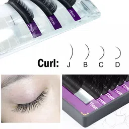 NAGARAKU Premium Classic Matte Black 16 Rows Synthetic Eyelash Extensions - Curl D image 3