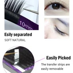 NAGARAKU Premium Classic Matte Black 16 Rows Synthetic Eyelash Extensions - Curl-D image 3