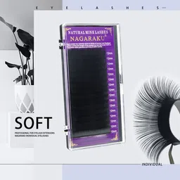 NAGARAKU Individual Premium Classic Matte Synthetic 16 Rows Eyelash Extensions - Curl C image 4