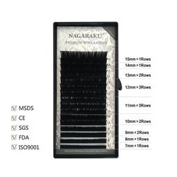 NAGARAKU Premium Classic Matte Black 16 Rows Synthetic Eyelash Extensions - Curl B image 4