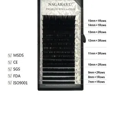 NAGARAKU Premium Classic 16 Rows Tray 7-15mm False Eyelash Extensions - Curl-D 0.20 image 4