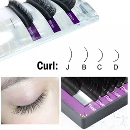 NAGARAKU Premium Classic Matte Black 16 Rows Synthetic Eyelash Extensions - Curl DD image 4