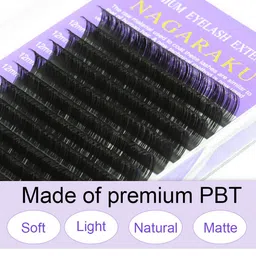 NAGARAKU Premium Classic Matte Black 16 Rows Synthetic Eyelash Extensions - Curl D image 4