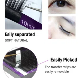 NAGARAKU Premium Classic Matte Black 16 Rows Synthetic Eyelash Extensions - Curl D image 4