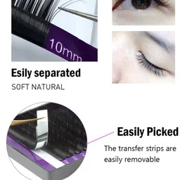 NAGARAKU Premium Classic Matte Black 16 Rows Synthetic Eyelash Extensions - Curl D image 4