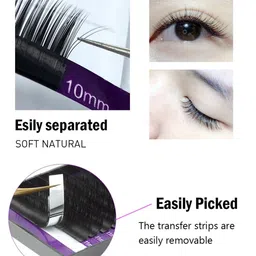 NAGARAKU Premium Classic Matte Black 16 Rows Synthetic Eyelash Extensions - Curl-DD image 4