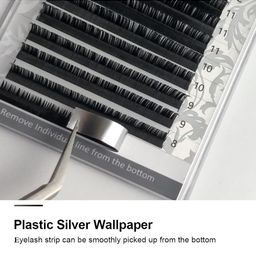 NAGARAKU Premium Classic Matte Black 16 Rows Synthetic Eyelash Extensions - Curl L image 4