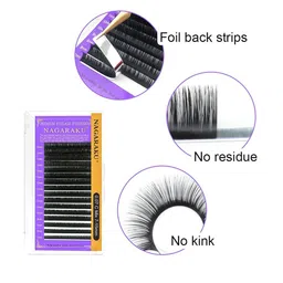NAGARAKU Premium Classic Matte Black 16 Rows Synthetic Eyelash Extensions - Curl D image 4