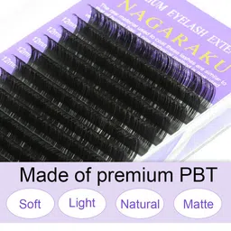 NAGARAKU Premium Classic Matte Black 16 Rows Eyelash Extensions - Curl C 0.25/12 image 4