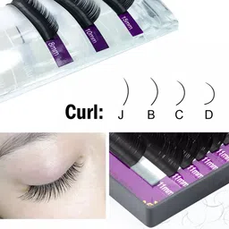 NAGARAKU Premium Classic Matte Black 16 Rows Synthetic Eyelash Extensions - Curl D image 5