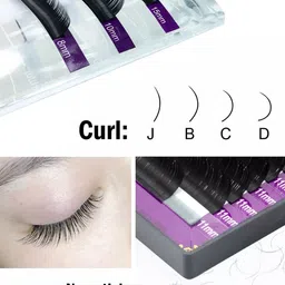NAGARAKU Premium Classic Matte Black 16 Rows Synthetic Eyelash Extensions - Curl DD image 5